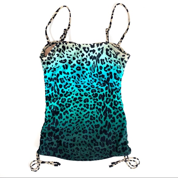 SOLD 💕La Blanca Blue Dip Into The Wild Bandeau Tankini Top - Picture 10 of 12